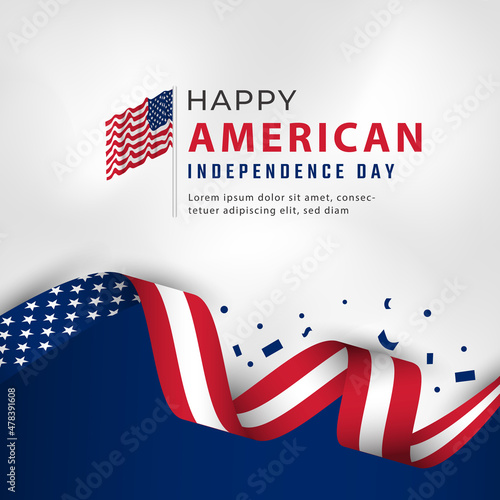 United states Independence Day Celebration Vector Design Illustration. Template for Poster, Banner, Advertising, Greeting Card or Print Design Element