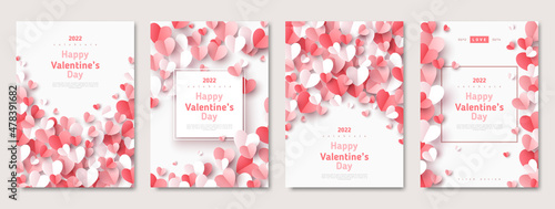 Fotografie, Obraz Valentine's day concept posters set