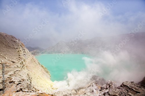 The Ijen volcano complex is a group of composite volcanoes located in East Java, Indonesia.