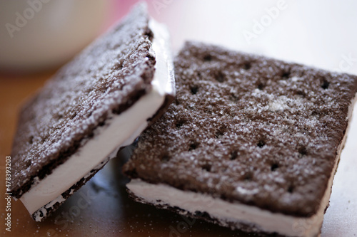 Ice Cream Sandwich with Milk photo