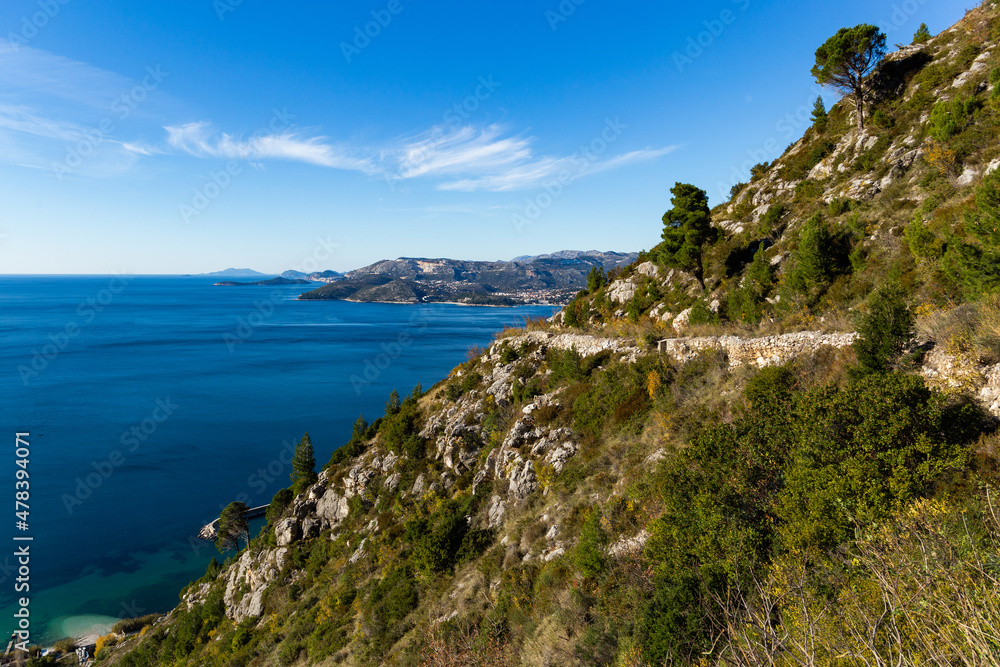 View of the Adriatic coast. Dalmatia Region. Croatia