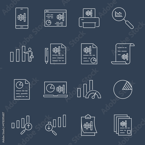 graph icons set . graph pack symbol vector elements for infographic web