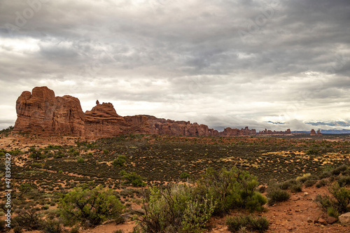 Cloudy desert landscape