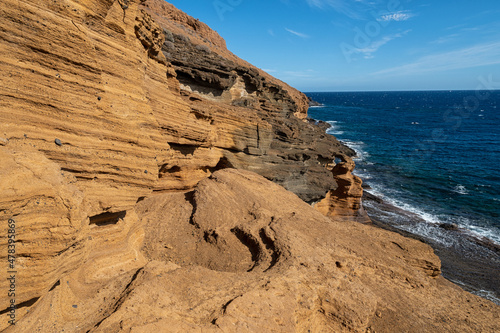 The rocks of Cala Amarilla on the Canary Island of Tenerife