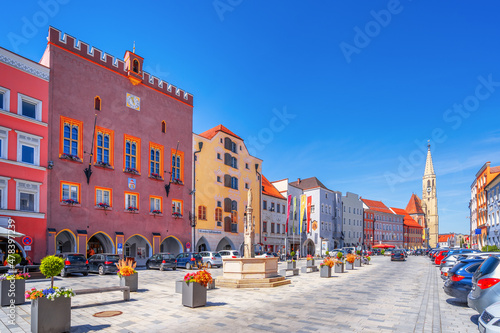 Rathaus, Altstadt, Neuoetting, Bayern, Deutschland 