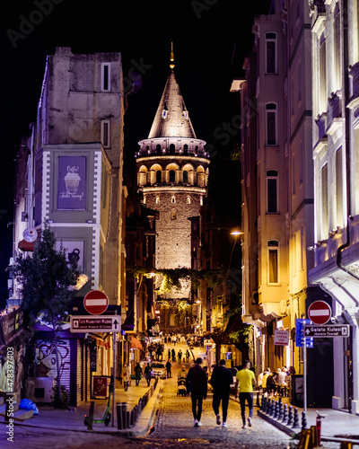 street view with galata tower view photo