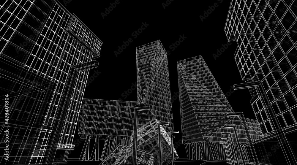 Fototapeta premium skyscrapers in the city