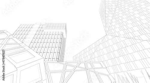 wireframe of a building
