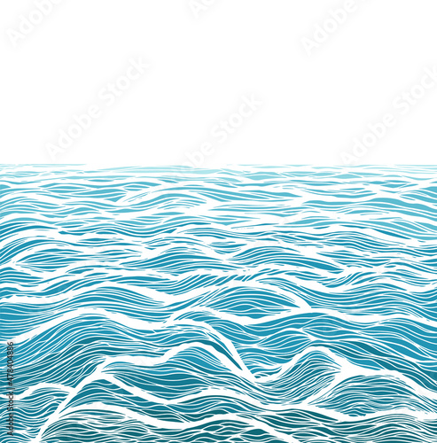 Winding sea waves background illustration