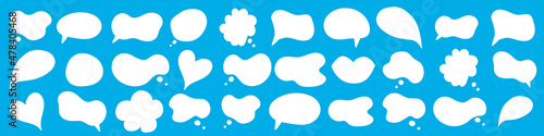 Speech bubble big set . Online chat clouds with different words comments information shapes vector isolated on white background. Stock illustration
