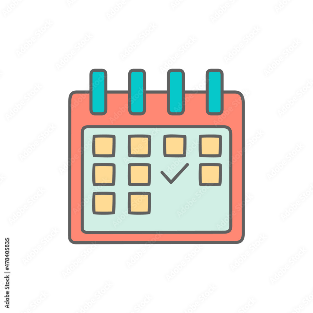 Planning Icon in color icon, isolated on white background Planning Icon in color icon, isolated on white background