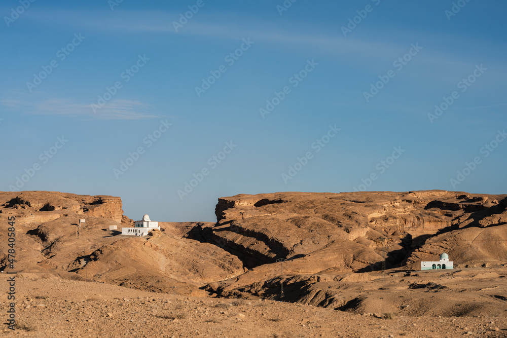 view of Mausole in South mountain in western Tunisia close to Sahara -Tozeur governorate - Tunisia 