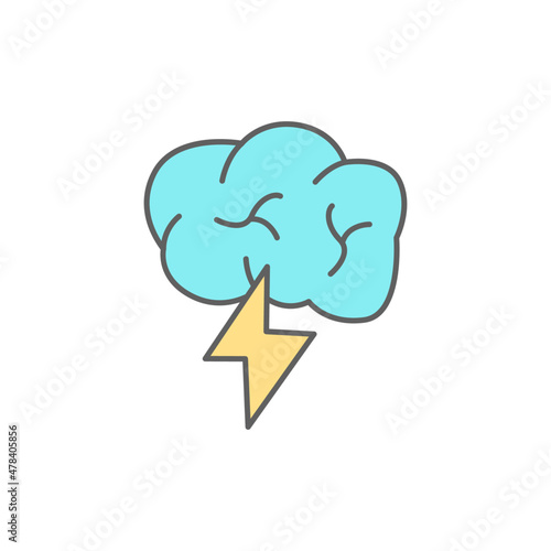 Brainstorm Icon in color icon, isolated on white background 
