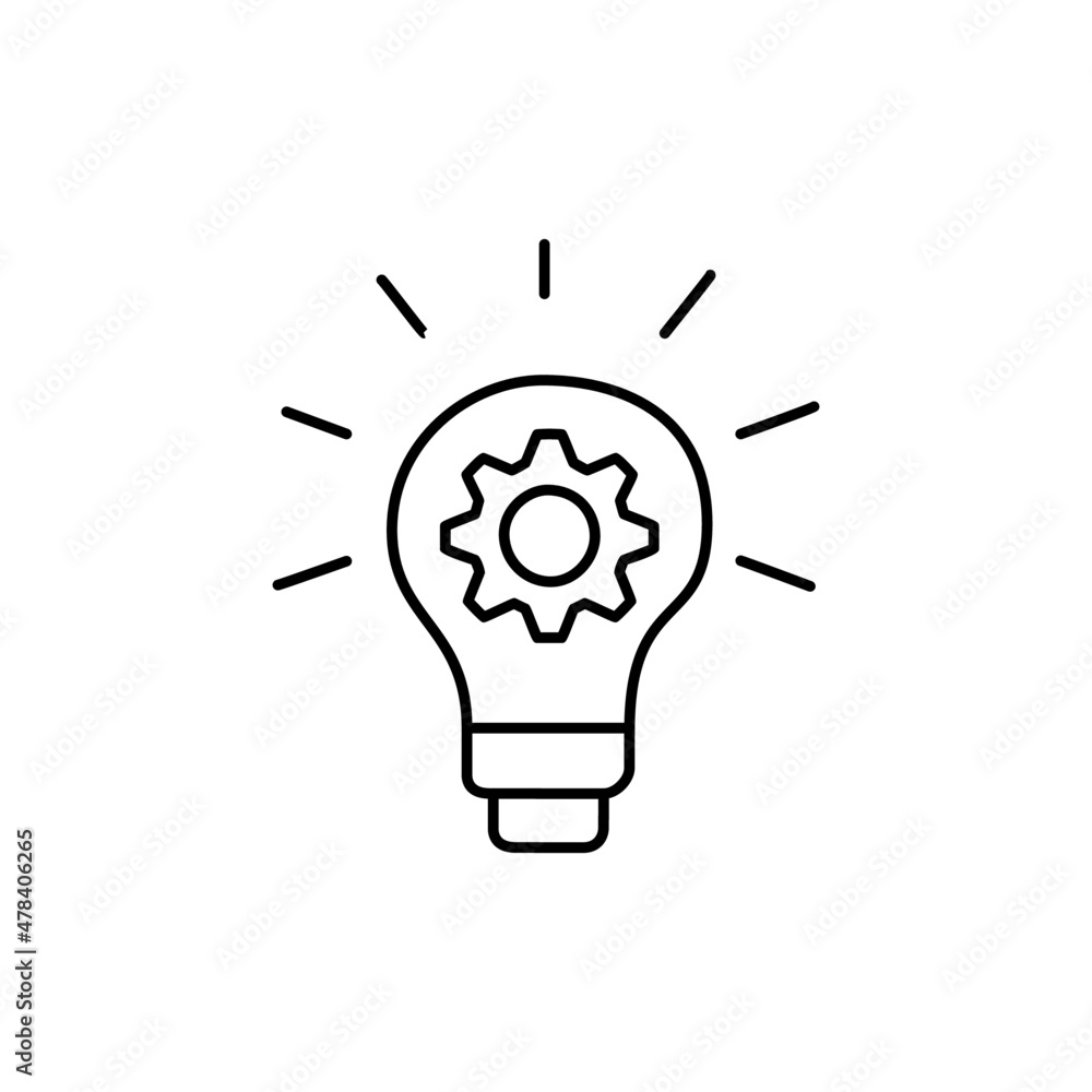 Creativity Icon in black line style icon, style isolated on white background Creativity Icon in black line style icon, style isolated on white background