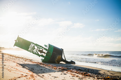 Government Bell Buoy Washed Ashore after Hurricane
