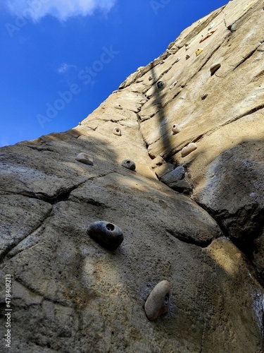 Close up of climbing wall
