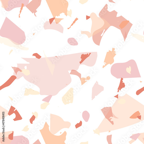 Terrazzo seamless pattern. Orange realistic