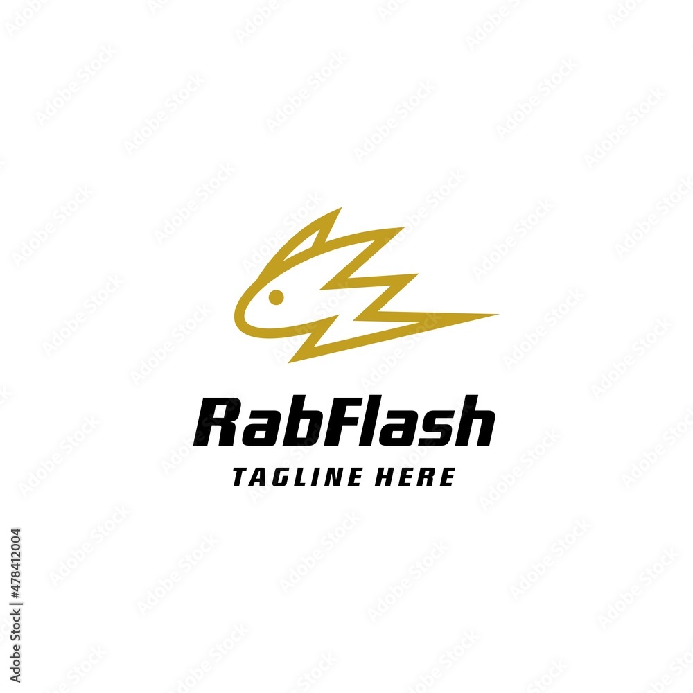 fast rabbit logo icon vector template