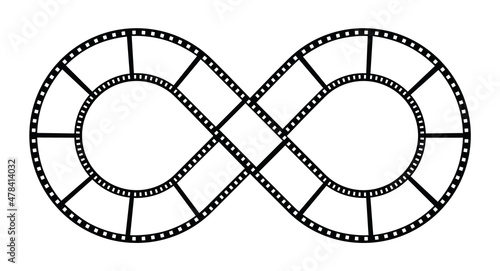 Infinite filmstrip template. Film tape vector illustration.