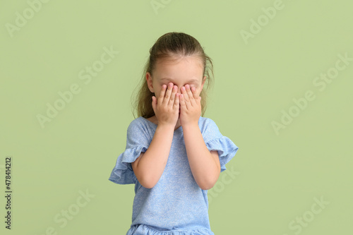 Portrait of sad little girl...