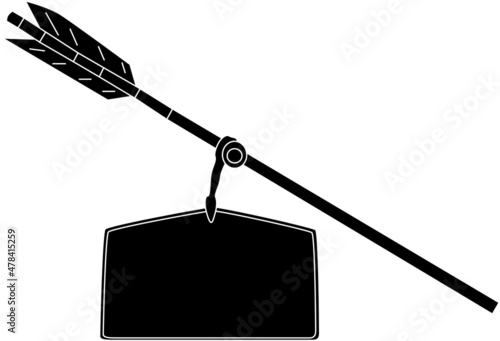 絵馬と守護矢のシルエット素材