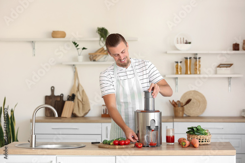 Young man preparing healthy...