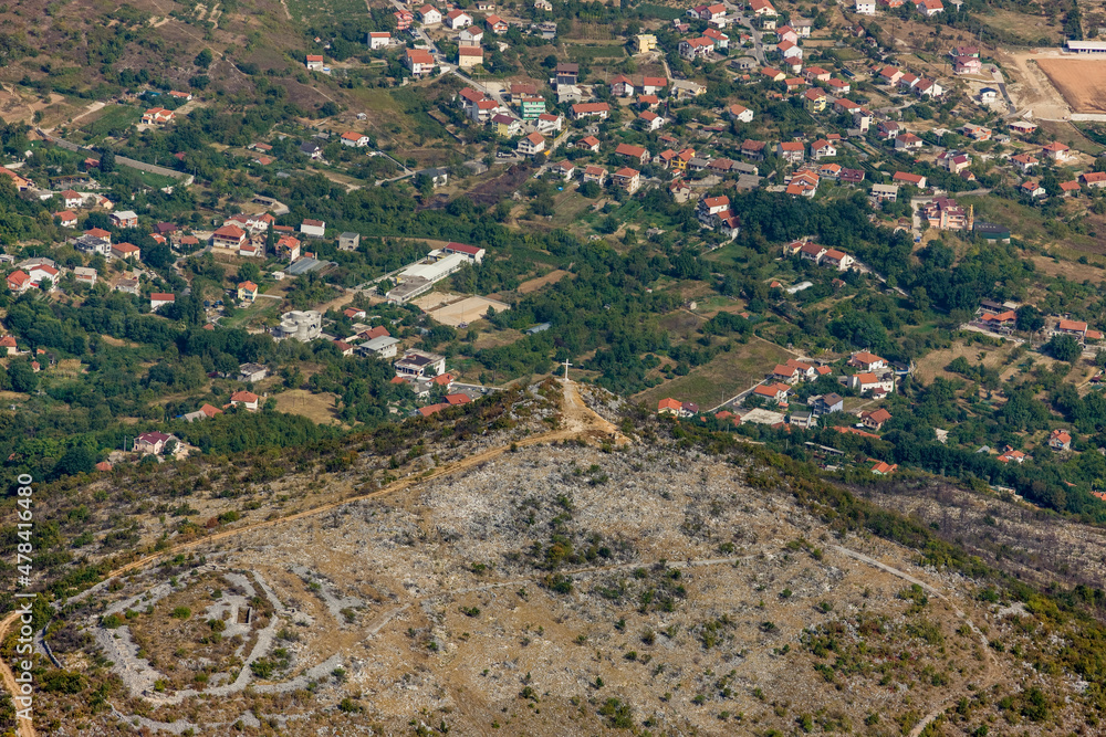  Cross Monument in the Hills of Village of Mostar Republika Srpska, Bosnia and Herzegovina
