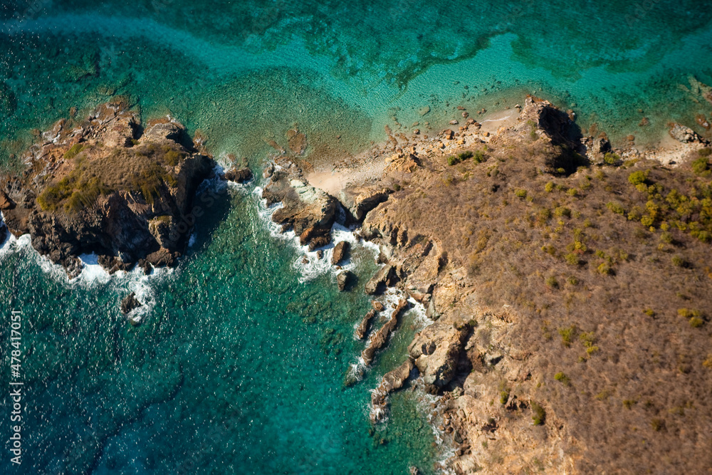 Obraz premium Normand Island and its Bay ¨The Bight ¨ British Virgin Islands Caribbean