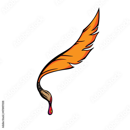 Feather Art Drawing with Ink
