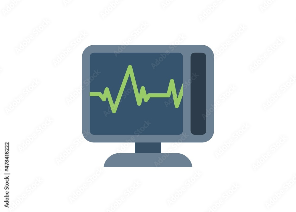 Electrocardiograph monitor. Simple flat illustration.
Electrocardiograph monitor. Simple flat illustration.