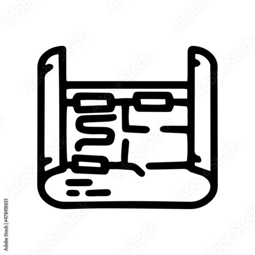 underfloor heating plan line vector doodle simple icon