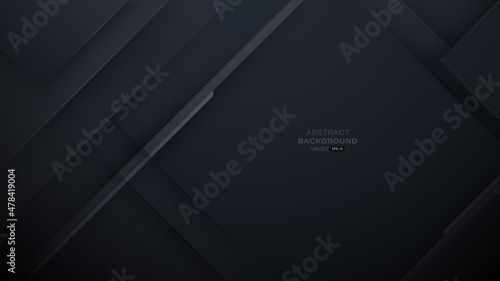 Abstract black background with lines and shadow