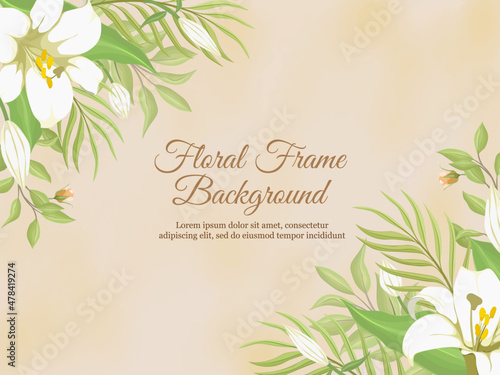 Wallpaper Mural Beautifull Wedding Banner Background with Lily Flower Design Torontodigital.ca