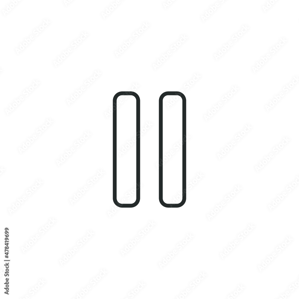 simple vector icon pause editable. isolated on white background. simple vector icon pause editable. isolated on white background.