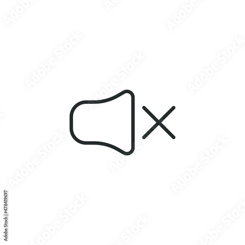 simple vector icon mute editable. isolated on white background.