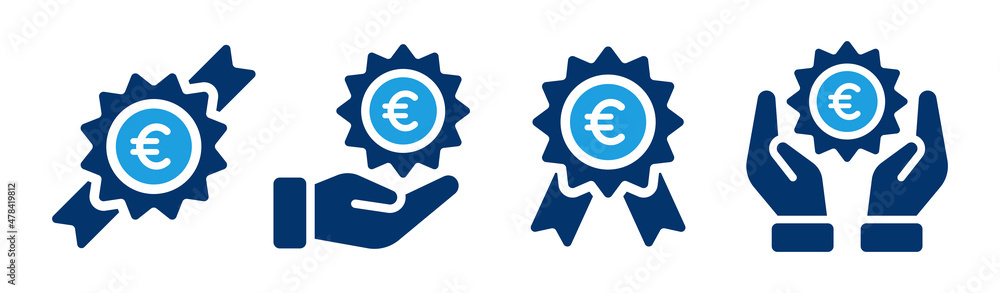 Europe certificate icon set. Product certificate label sign vector illustration. Europe certificate icon set. Product certificate label sign vector illustration.