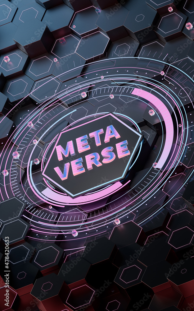 The concept of Metaverse, 3d rendering.