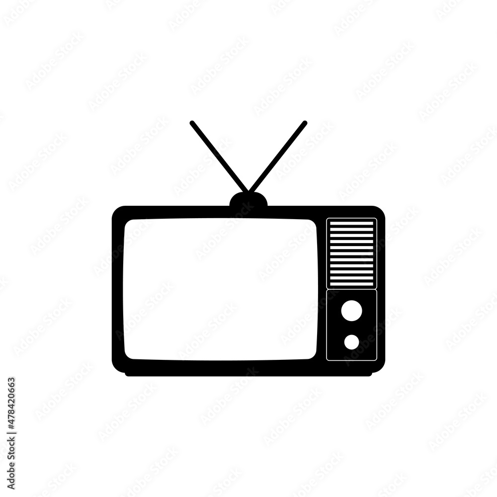 Old TV icon design template vector isolated Old TV icon design template vector isolated