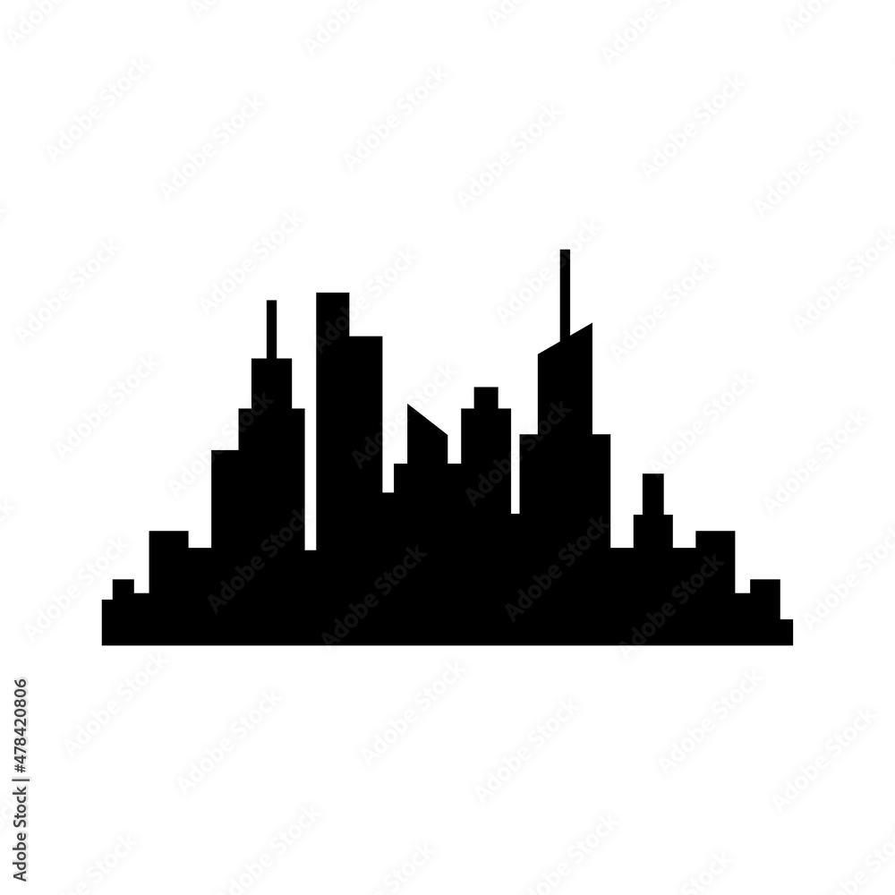 Naklejka premium Skyline city icon design template vector isolated