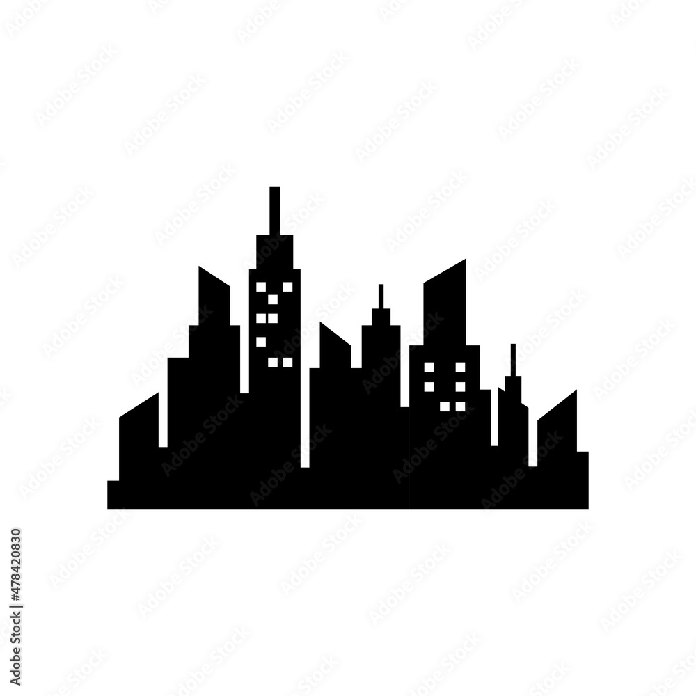 Skyline city icon design template vector isolated Skyline city icon design template vector isolated