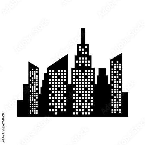 Skyline city icon design template vector isolated