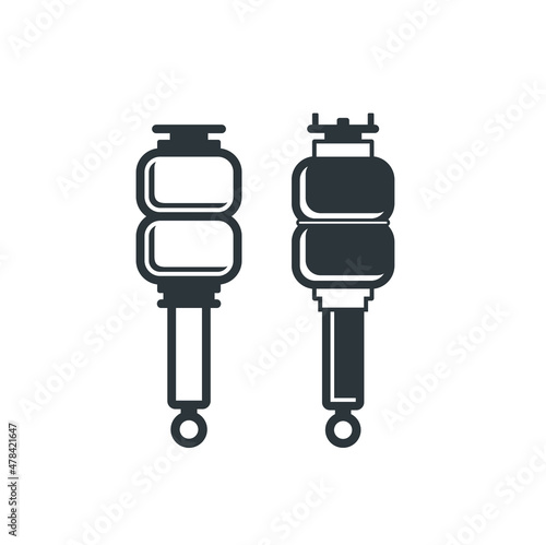 illustration of air suspension, auto part, vector art.
