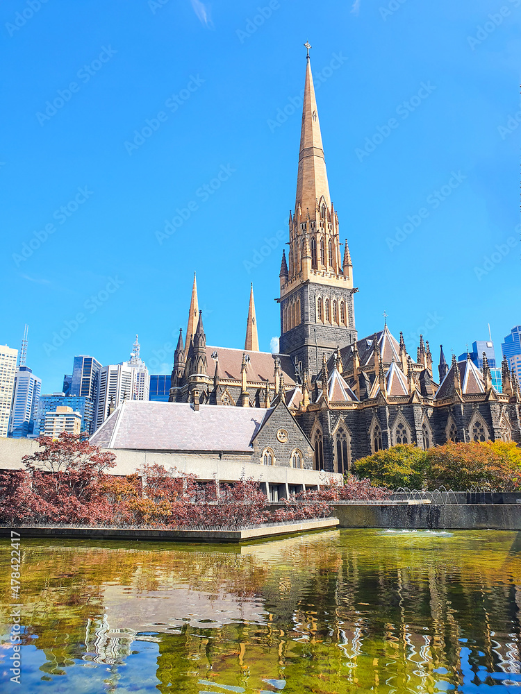 Fototapeta premium Church in Melbourne Victoria Australia,Saint Patrick cathedral in the center city.