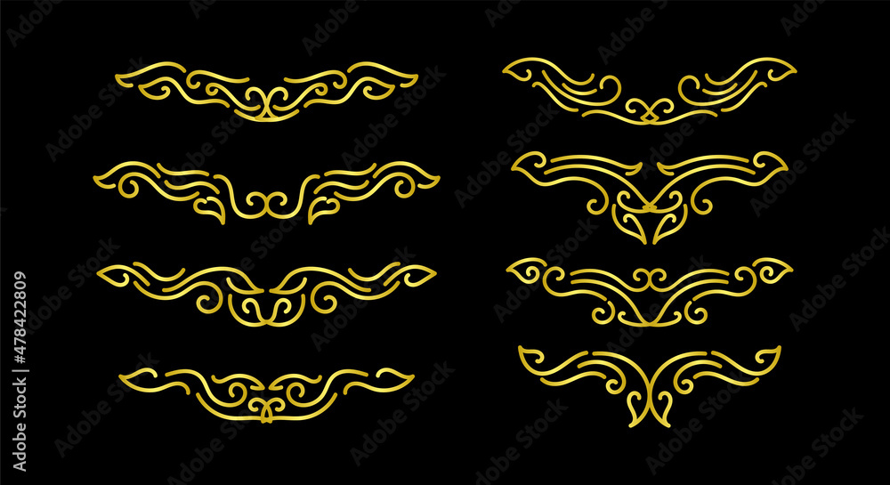 Gold Borders Elements Set Collection, ornament Vector Gold Borders Elements Set Collection, ornament Vector