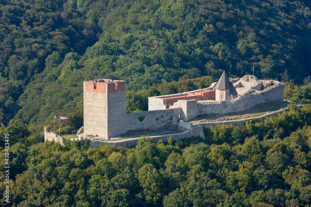 Fototapeta premium Ruins of the medieval city of Medvednica. Castle in Zagreb Croatia