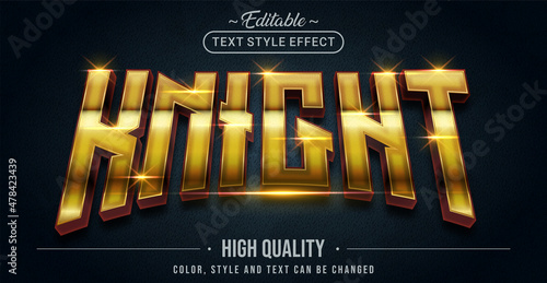 Editable text style effect - Knight text style theme.
