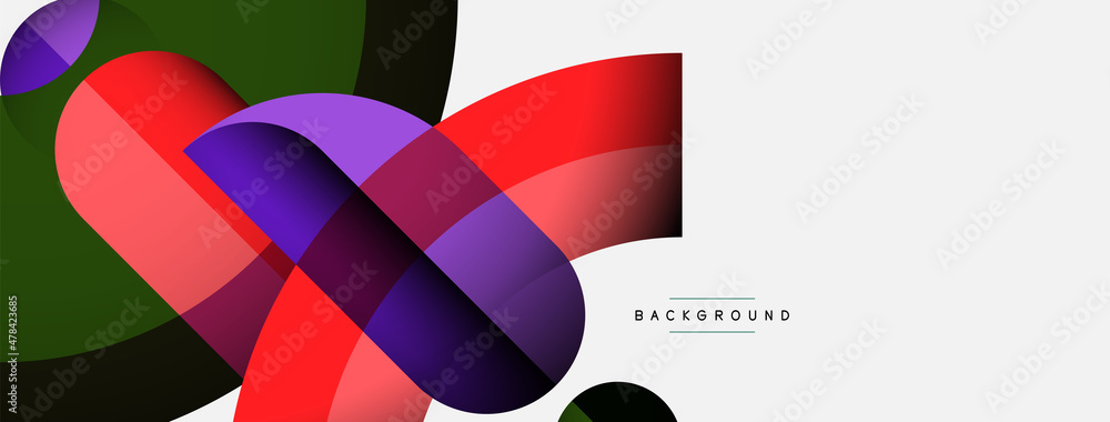 Geometric abstract background. Round shapes, circles, lines composition for wallpaper banner background or landing page Geometric abstract background. Round shapes, circles, lines composition for wallpaper banner background or landing page