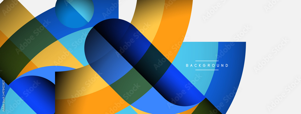 Geometric abstract background. Round shapes, circles, lines composition for wallpaper banner background or landing page Geometric abstract background. Round shapes, circles, lines composition for wallpaper banner background or landing page