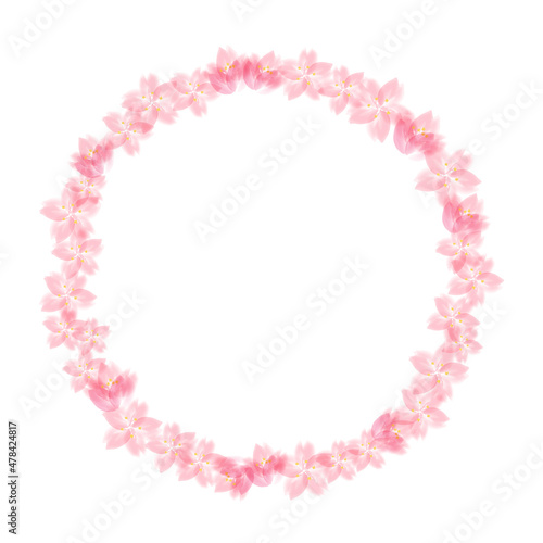 桜のリースの背景イラスト