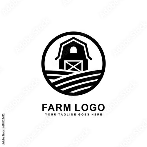 Farm logo. Barn logo design vector illustration
